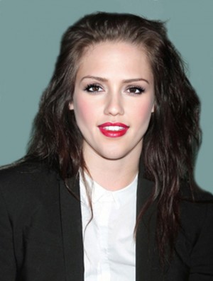 Suitable Brown Shoulder Length Wavy 20 inch Without Bangs Kristen Stewart Lace Wigs