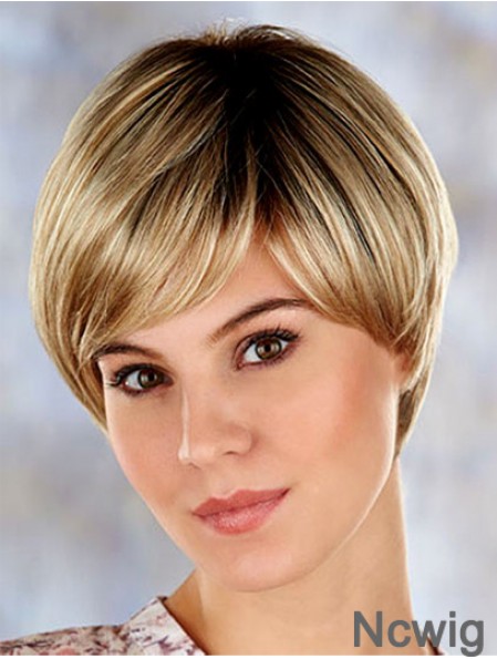 Sassy 7 inch Straight Blonde Layered Short Wigs