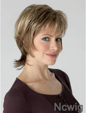 Chin Length Layered Wavy Blonde Great Synthetic Wigs