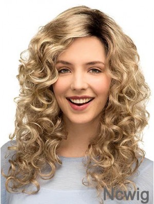 Curly Ideal 16 inch Blonde Classic Long Wigs