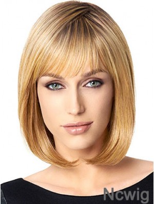 Bobs Blonde Straight Chin Length 10 inch Affordable Medium Wigs