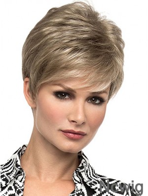 Affordable 6 inch Straight Blonde Boycuts Short Wigs