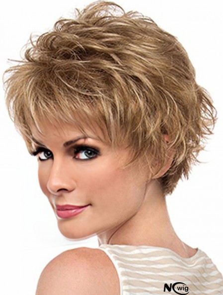 Amazing 6 inch Wavy Blonde Layered Short Wigs