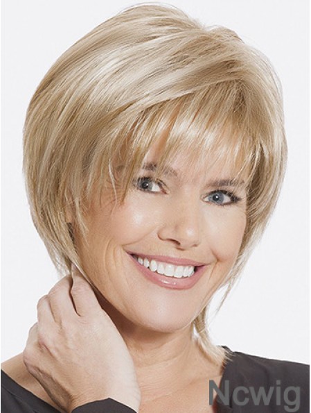 Straight With Bangs 8 inch Sleek Short Wigs