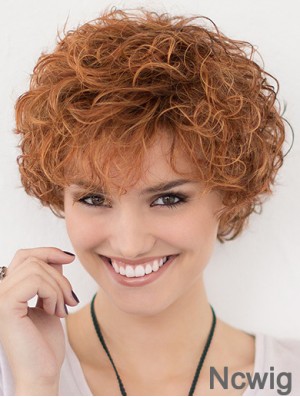 Lace Front Curly Copper Layered 10 inch Short Hairstyles