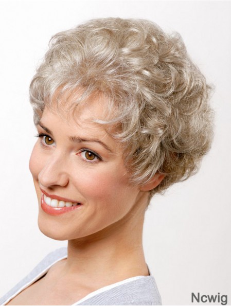 Synthetic Curly Grey 8 inch Short Capless Classic Cut Wig