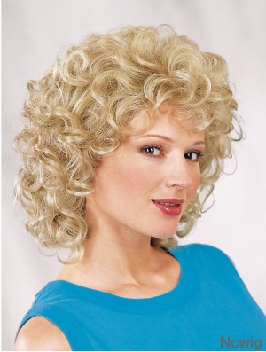 Synthetic Curly Blonde 12 inch Shoulder Length Capless Classic Cut Wigs