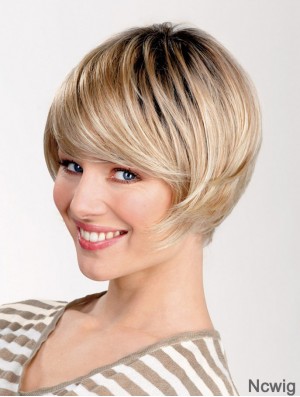 Straight Layered Capless 8 inch Blonde Short Best Synthetic Hair
