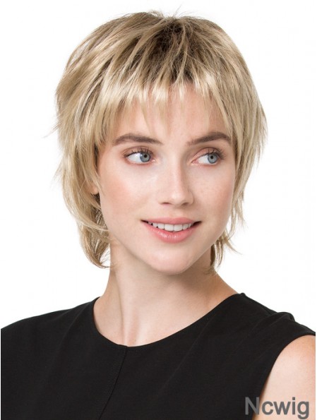 6 inch Convenient Straight Boycuts Blonde Short Wigs