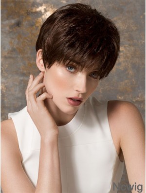 Boycuts Cropped Brown Straight Fashion Petite Wigs