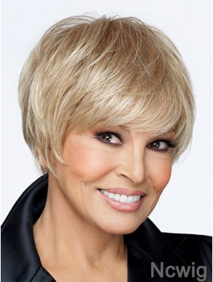 Exquisite Blonde Short Straight Boycuts Lace Front Wigs