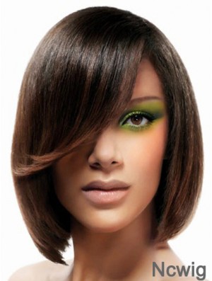 Lace Front Chin Length Straight Brown No-Fuss Bob Wigs