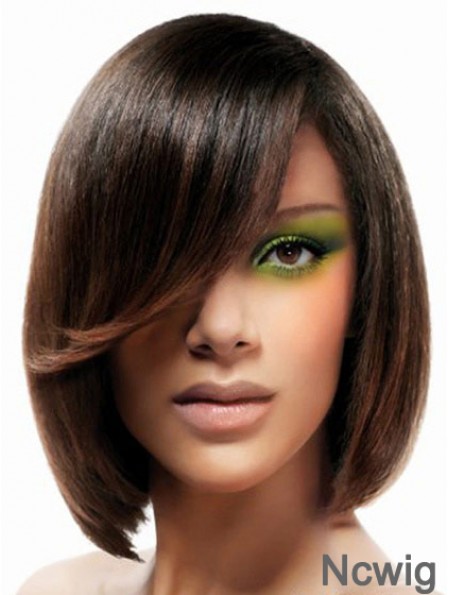 Lace Front Chin Length Straight Brown No-Fuss Bob Wigs