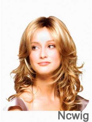 Wavy Layered Long Blonde Discount Lace Front Wigs