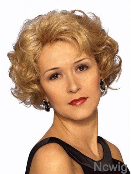 Stylish Blonde Short Wavy Layered Lace Front Wigs