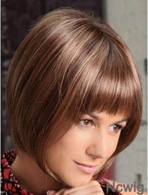 Lace Front Chin Length Straight Auburn Soft Bob Wigs