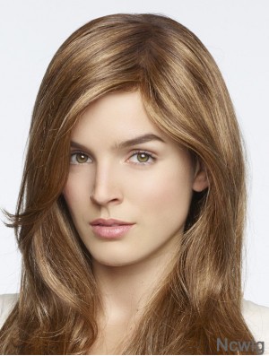 Stylish Blonde Straight With Bangs Monofilament Long Wigs