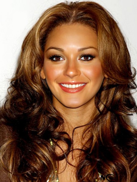 Brown Long Curly Without Bangs Lace Front 22 inch Beyonce Wigs