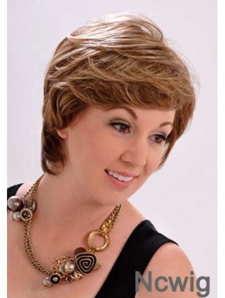 10 inch Stylish Straight With Bangs Brown Short Wigs