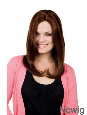 Straight Without Bangs Long Auburn Online Lace Front Wigs