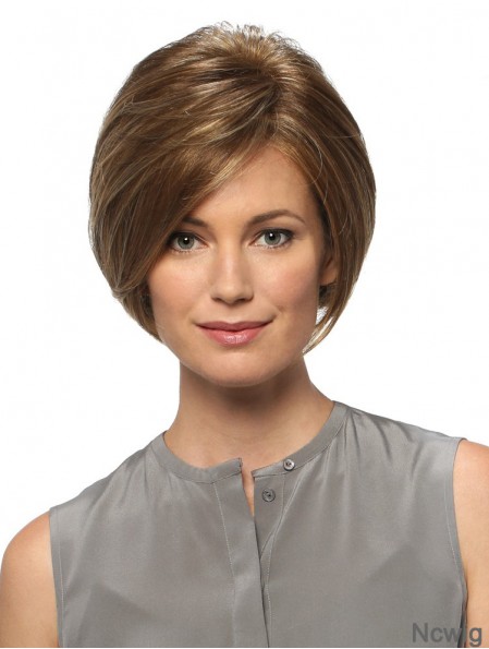 Straight Chin Length Blonde 8 inch Lace Front Modern Bob Wigs