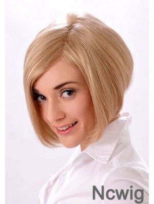 Chin Length Straight Monofilament Blonde Style Bob Wigs