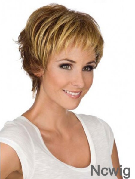 6 inch Modern Blonde Boycuts Monofilament Wigs