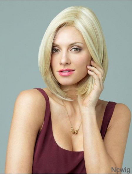 12 inch Trendy Straight Layered Blonde Short Wigs