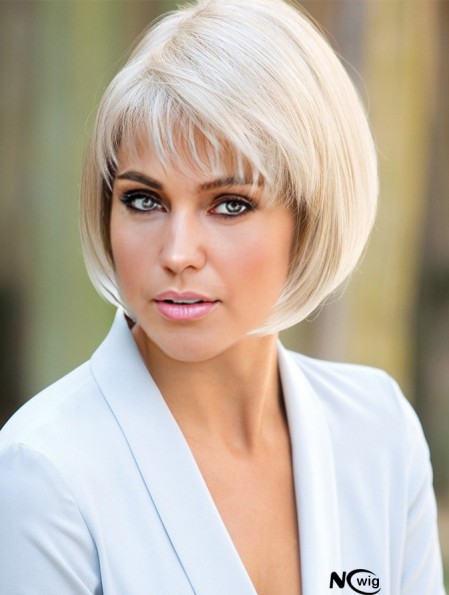 10 inch Short Capless Platinum Blonde Best Bob Wig