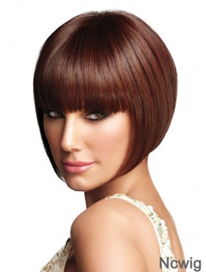 Graduated Bob Wigs With Capless Synthetic Bobs Cut Chin Length