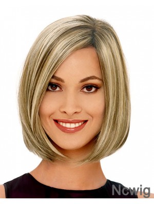 Straight Chin Length Blonde 12 inch Capless Popular Bob Wigs