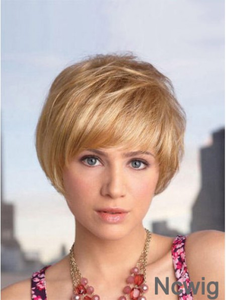 Capless Short Straight Blonde Designed Bob Wigs