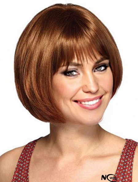 Capless Short Straight Auburn High Quality Bob Wigs