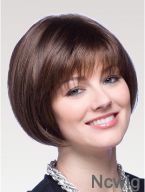 Capless Chin Length Straight Auburn Good Bob Wigs