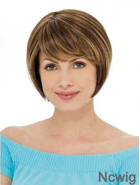 Capless Short Straight Auburn Ideal Bob Wigs