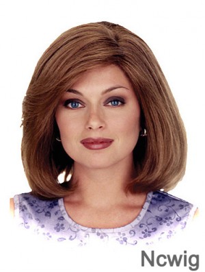 Straight Shoulder Length Auburn 12 inch 100% Hand-tied Ideal Bob Wigs