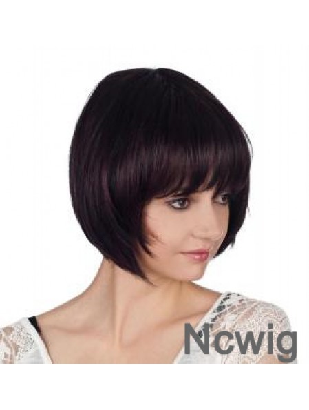 Straight Chin Length Auburn 10 inch Capless Cheap Bob Wigs