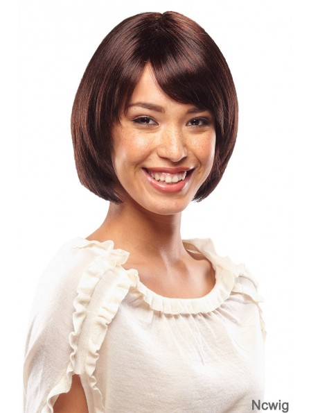 Capless Short Straight Auburn Top Bob Wigs