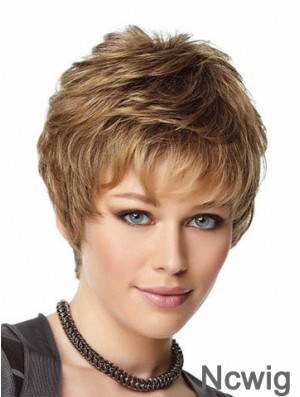 Wonder Wigs With Capless Wavy Style Cropped Length Boycuts