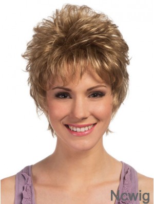 Boycuts Cropped Blonde Curly High Quality Petite Wigs