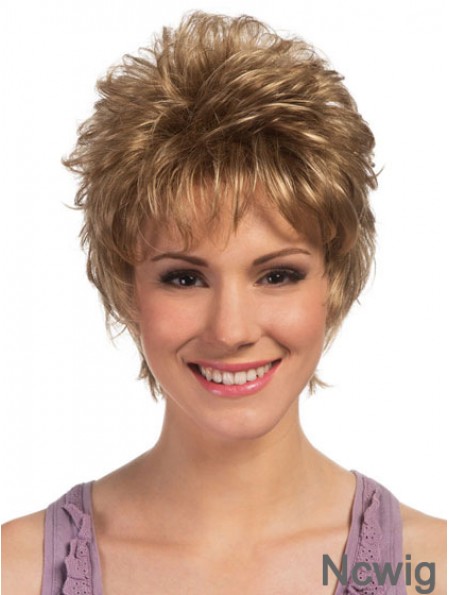 Boycuts Cropped Blonde Curly High Quality Petite Wigs