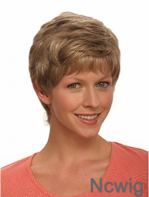 Boycuts Wavy Brown Capless Incredible Short Wigs