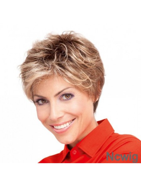 5 inch Good Curly Layered Blonde Short Wigs