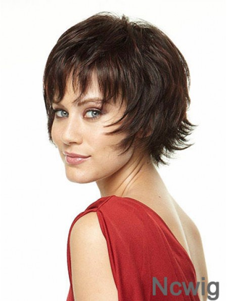 Layered Straight Brown Capless New Short Wigs