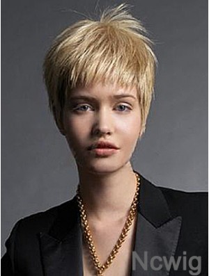 Boycuts Straight Blonde Capless Fabulous Short Wigs