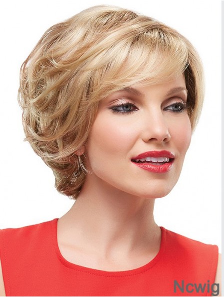 10 inch Gorgeous Wavy Layered Blonde Short Wigs