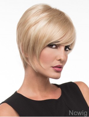 8 inch Discount Straight Layered Blonde Short Wigs