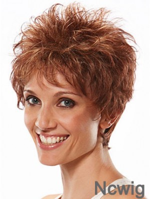 Boycuts Wavy Auburn Capless Flexibility Short Wigs