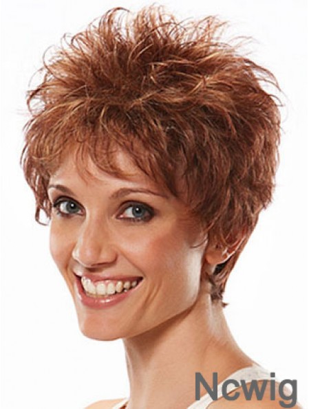 Boycuts Wavy Auburn Capless Flexibility Short Wigs