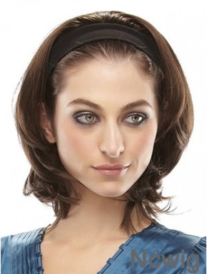 Brazilian Straight Brown Chin Length Clip In Half Wig